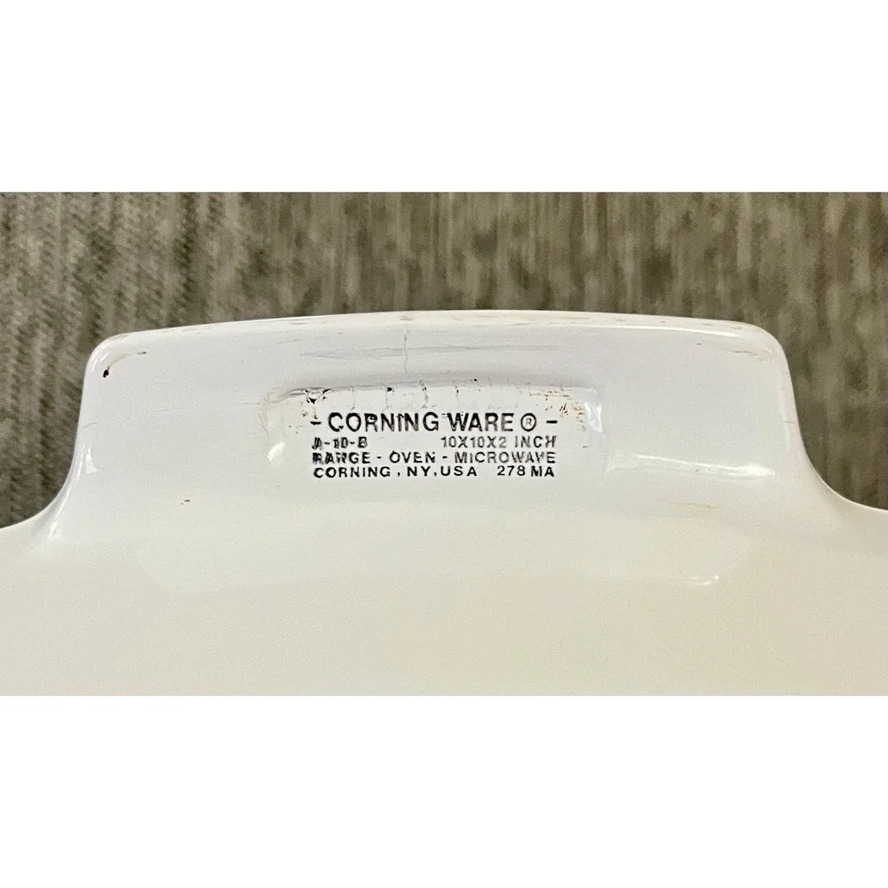 Vintage CorningWare Wildflower A-10-B Square Casserole Dish 10x10 USA No Lid